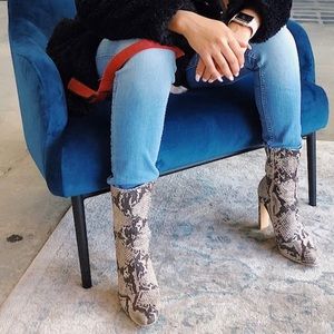 Snake Skin Booties - Fabric Finish